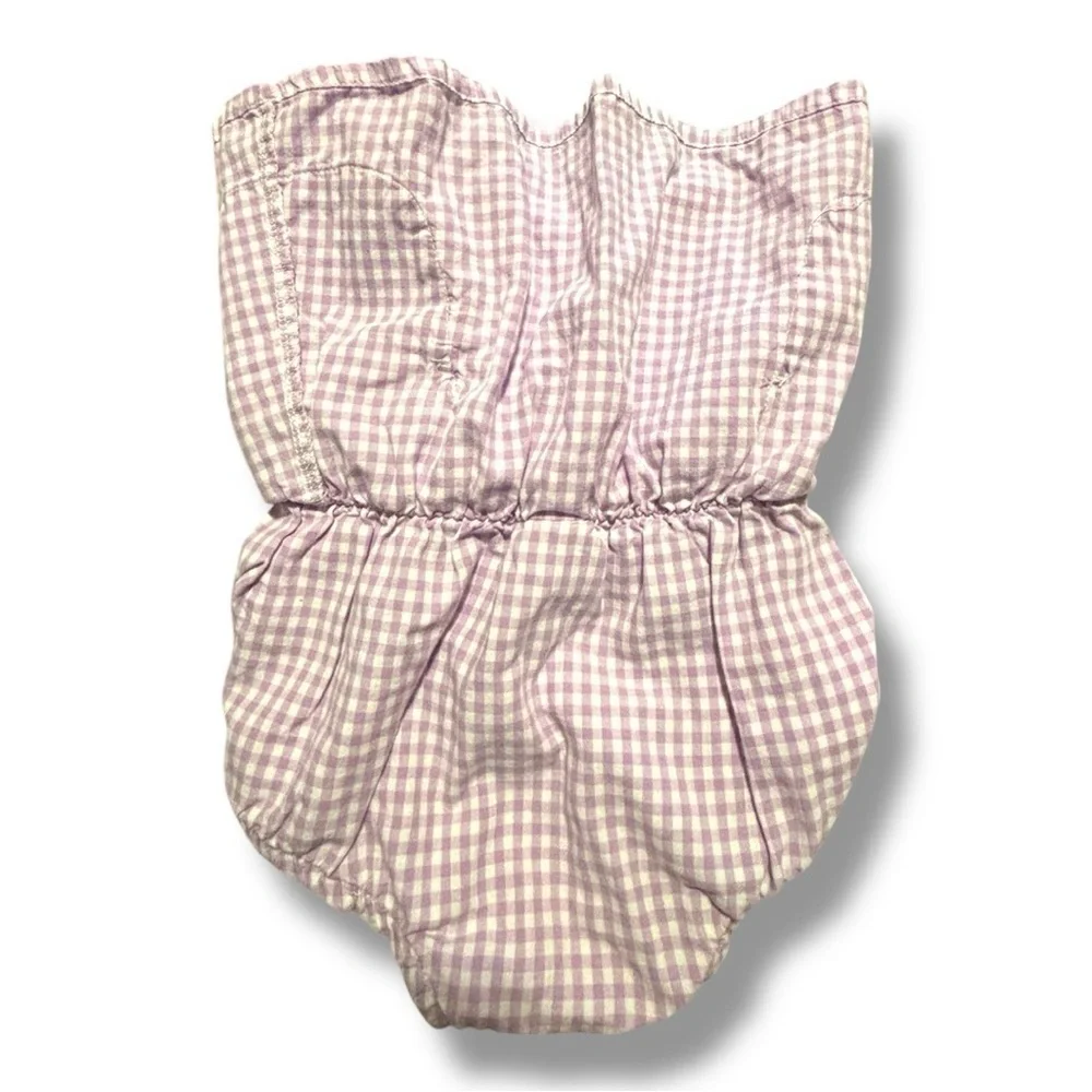 Oshkosh Baby 12 mo Purple & White Gingham Skirt w bloomers. Exclnt Cndtn